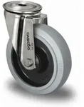 CASCOO R&uuml;ckenlochlenkrolle &oslash; 125 mm Serie R4E2 Kugellager Edelstahl