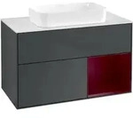 V&B Waschtischunterschrank Finion 100x60,3 cm, Reg re Peo, md bl. m Lac