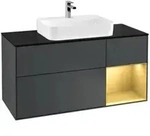 V&B Waschtischunterschrank Finion 120cm, Pl b m, Rg re gol m, md bl. m Lac