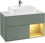 V&B Waschtischunterschrank Finion 100, Pl we m, Reg re gol m, Oli. m Lac
