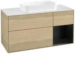 V&B Waschtischunterschrank Finion 120x60 cm, Reg re bla m Lac, Oak Veneer