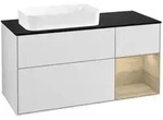 V&B Waschtischunterschrank Finion 120cm, Pl b m, Reg re Oa ven, wh. m Lac