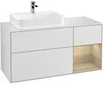 V&B Waschtischunterschrank Finion 120cm, Pl w m, Reg re Oa ven, wh. m Lac