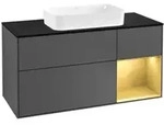 V&B Waschtischunterschrank Finion 120cm, Pl b m, Reg re gol m, Anthrac. m