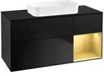V&B Waschtischunterschrank Finion 120x60 cm, Reg re gol m, bla m lacquer