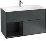 V&B Waschtischunterschrank Finion Reg li bla m Lac, md Blue Matt Lacquer