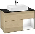 V&B Waschtischunterschrank Finion 100, Pl b m, Reg re glo wh. Lac, Oa ven