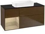 V&B Waschtischunterschrank Finion 120x60 cm, Reg li Oa ven, Walnut veneer