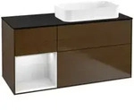 V&B Waschtischunterschrank Finion 120x60 cm, Reg li wh. m Lac, wal veneer