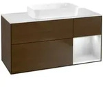 V&B Waschtischunterschrank Finion 120x60 cm, Reg re wh. m Lac, wal veneer