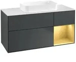 V&B Waschtischunterschrank Finion 120x60 cm, Reg re gol m, md bl. m Lac