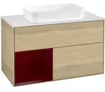 V&B Waschtischunterschrank Finion 100x60,3 cm, Reg links Peony, Oak Veneer