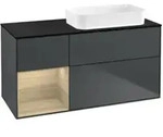 V&B Waschtischunterschrank Finion 120x60 cm, Reg li Oa ven, md bl. m Lac