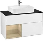 V&B Waschtischunterschrank Finion 100, Pl w m, Reg li Oa ven, glo wh. Lac