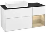V&B Waschtischunterschrank Finion 120x60 cm, Reg re Oa ven, glo wh. Lac