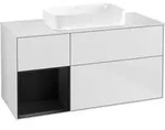 V&B Waschtischunterschrank Finion 120x60 cm, Reg li bla m Lac, wh. m Lac