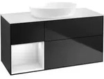 V&B Waschtischunterschrank Finion 120cm, Pl w m, Reg wh. m Lac, bla m Lac