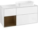 V&B Waschtischunterschrank Finion 120x60 cm, Reg li wal ven, glo wh. Lac