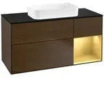V&B Waschtischunterschrank Finion 120x60 cm, Reg re gol m, Walnut veneer