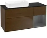 V&B Waschtischunterschrank Finion 120x60 cm, Reg re Anthrac. m, wal veneer