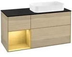 V&B Waschtischunterschrank Finion 120cm, Pl bla m, Reg li gol m, Oa ven