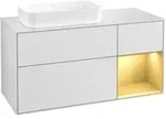 V&B Waschtischunterschrank Finion 120x60 cm, Reg re gol m, wh. m lacquer