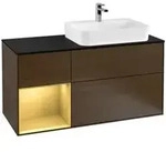 V&B Waschtischunterschrank Finion 120cm, Pl bla m, Reg li gol m, wal ven