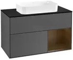 V&B Waschtischunterschrank Finion 100x60,3 cm, Reg re wal ven, Anthrac. m