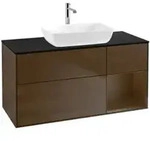 V&B Waschtischunterschrank Finion 120cm, Pl bla m, Reg wal ven, wal ven