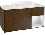 V&B Waschtischunterschrank Finion 120cm, Pl w m, Reg re wh. m Lac, wal ven