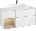 V&B Waschtischunterschrank Finion 120cm, Pl w m, Rg li Oa ven, glo wh. Lac
