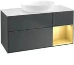 V&B Waschtischunterschrank Finion 120cm, Pl w m, Rg g m Lac, md bl. m Lac
