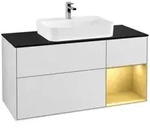 V&B Waschtischunterschrank Finion 120cm, Pl bla m, Reg re gol m, wh. m Lac