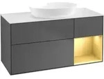 V&B Waschtischunterschrank Finion 120cm, Pl w m, Reg gol m Lac, Anthrac. m