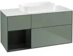V&B Waschtischunterschrank Finion 120x60 cm, Reg li bla m Lac, Oli. m Lac