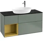 V&B Waschtischunterschrank Finion 120cm, Pl b m, Reg gol m Lac, Oli. m Lac