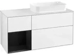 V&B Waschtischunterschrank Finion 120x60 cm, Reg li bla m Lac, glo wh. Lac