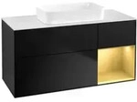 V&B Waschtischunterschrank Finion 120x60 cm, Reg re gol m, bla m lacquer