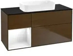 V&B Waschtischunterschrank Finion 120x60 cm, Reg li glo wh. Lac, wal ven