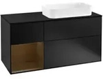 V&B Waschtischunterschrank Finion 120cm, Pl b m, Reg li wal ven, bla m Lac