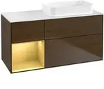 V&B Waschtischunterschrank Finion 120x60 cm, Reg li gol m, Walnut veneer