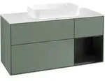 V&B Waschtischunterschrank Finion 120x60 cm, Reg re bla m Lac, Oli. m Lac