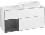 V&B Waschtischunterschrank Finion 120cm, Pl w m, Rg l A m, glo wh. Lac