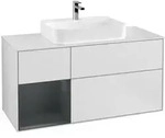 V&B Waschtischunterschrank Finion 120cm, Pl w m, Rg l md b m La, wh. m Lac