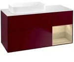 V&B Waschtischunterschrank Finion 120x60 cm, Reg re Oak Veneer, Peony Matt