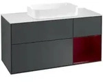 V&B Waschtischunterschrank Finion 120cm, Pl w m, Reg re Peo, md bl. m Lac