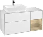 V&B Waschtischunterschrank Finion 120cm, Pl w m, Rg re Oa ven, glo wh. Lac