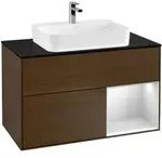 V&B Waschtischunterschrank Finion 100, Pl bla m, Reg re wh. m Lac, wal ven