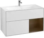 V&B Waschtischunterschrank Finion Reg re Walnut veneer, White matt lacquer