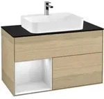 V&B Waschtischunterschrank Finion 100, Pl bla m, Reg li wh. m Lac, Oa ven